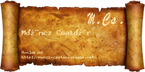 Müncz Csatár névjegykártya